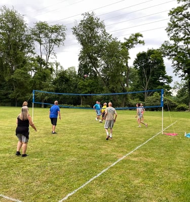 People playing volleyball at Crescent Hills park