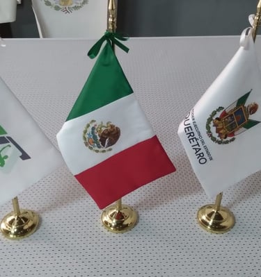 Banderas de escritorio con asta