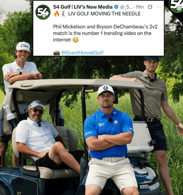 Bryson DeChambeau and Phil Mickelson go viral on YouTube with golf match.