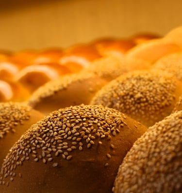 a bunch of bundts that are lined up in a row