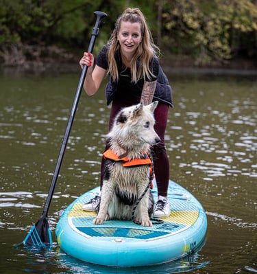 Cani-Paddle chez Dog's Learning en Normandie dans le Calvados