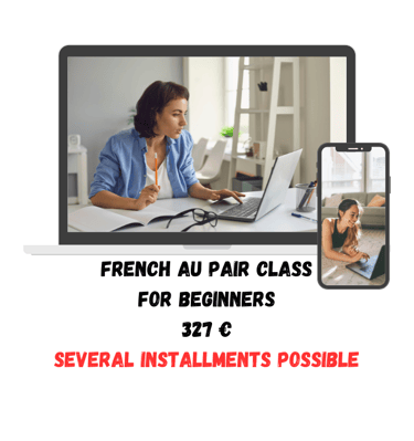 Une personne qui prend des cours de français en ligne