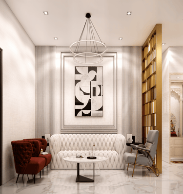 Modern Living Room Interior Design by CASA DESIGNERS in Bangalore