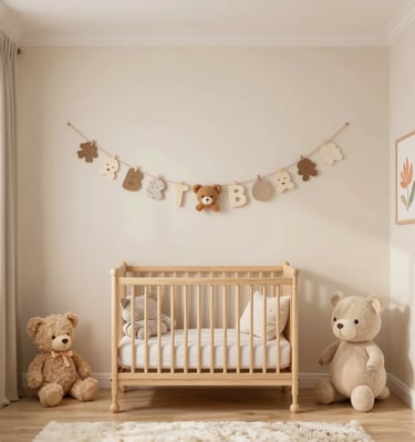A serene nursery scene bathed in the soft light of an exclusive newborn canopy fixture.