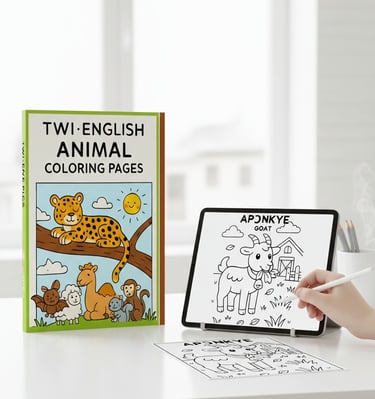 a person holding a tablet with a coloring book