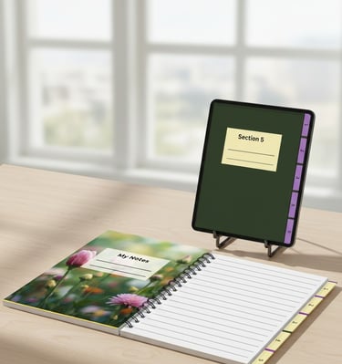 a notebook with a notepad and a notebook with a notepad