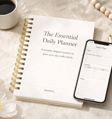 a phone phone and a cup of coffee on a table