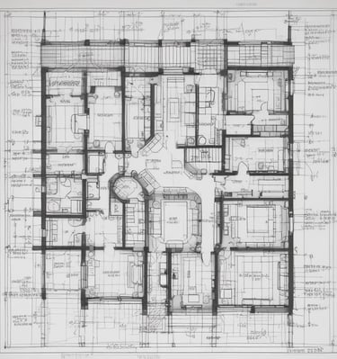 A spacious office area with open-plan desks and abundant natural light streaming through large windows.