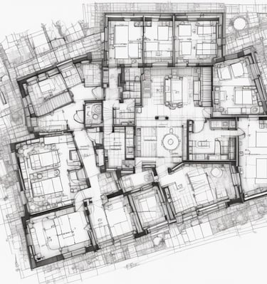 A spacious office area with open-plan desks and abundant natural light streaming through large windows.