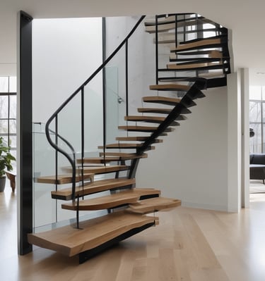 Close-up of architectural details highlighting the craftsmanship in a custom staircase railing.