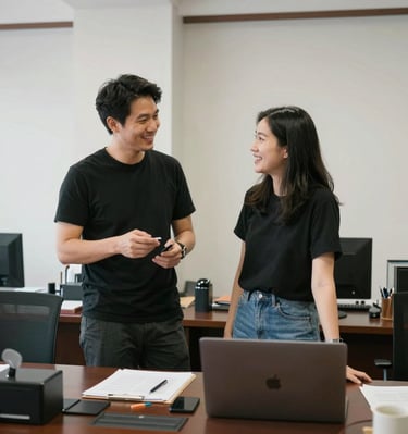 A lively art workshop in progress with small business owners collaborating on creative branding.