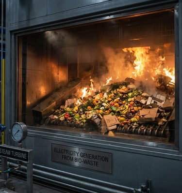 Mr Fat Bag can be incinerated along with other food waste, to generate electricity.