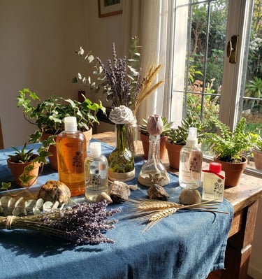 Difusor repuesto, envases de vidrio reciclados, flores de yeso aromatizantes