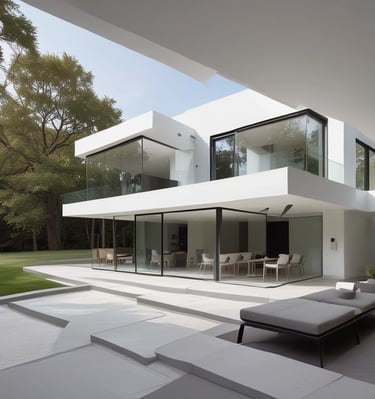 Construction team installing steel panels on a prefabricated home site.