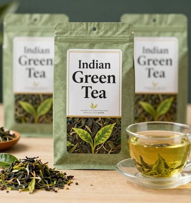Traditional Indian tea processing with workers hand-rolling tea leaves.