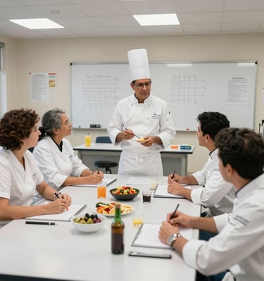 A group of international researchers collaborating around a table with scientific papers and laptops.