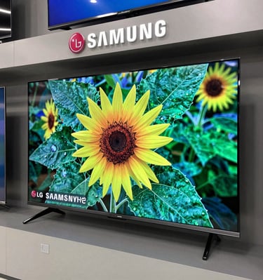 A sleek warehouse aisle filled with stacked boxes of electronics ready for European distribution.