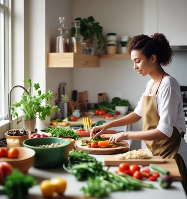 A sunlit morning yoga session in a serene park surrounded by greenery