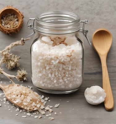 Small glass bottles of essential oils with sprigs of rosemary and chamomile nearby.