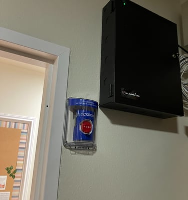 access control panel and lockdown button