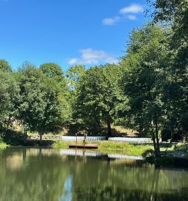 overlook of the pond and ceremony