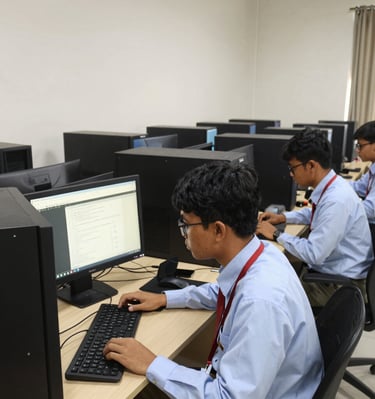 Classroom scene with students attentively listening to a logistics management lecture