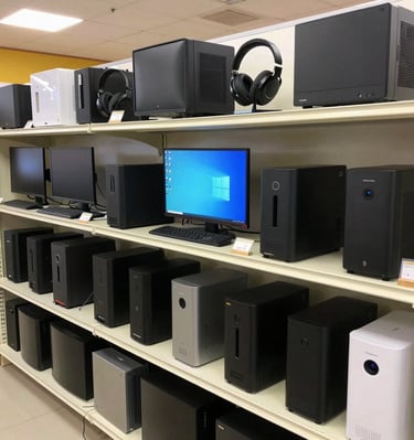 An assortment of gently used electronics ready for a new home.