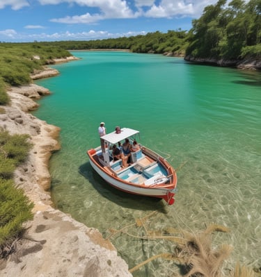 A vibrant street scene in Santo Domingo with colorful colonial buildings and lively local markets.