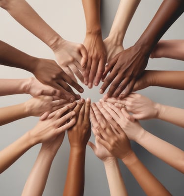 Close-up of hands gently holding a small plant symbolizing growth and renewal.