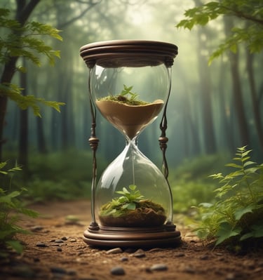 A pregnant woman smiling softly, surrounded by nature, symbolizing preparation and care.