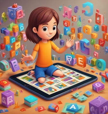 An open sketchbook showing a vibrant drawing with a floating 3D model of a cityscape.