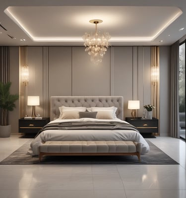 Upscale living room corner showcasing chic home goods in ivory and soft gold accents.