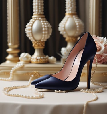 Luxurious perfume bottles with delicate light reflections on a polished surface.