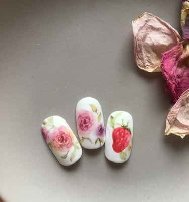 watercolor nail art design, kursus nail gel Bali