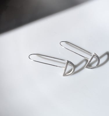 Geometric half circle earrings