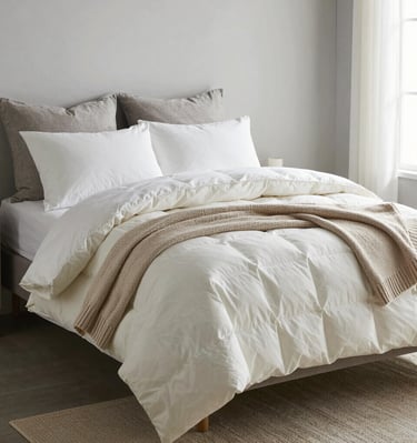 A serene bedroom with under-bed storage boxes and a bedside table featuring a small lamp and a stack of favorite reads.