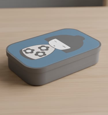 Imagen de una caja impresa en 3D.