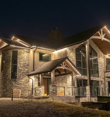 MyLites permanent outdoor lighting on a residential home