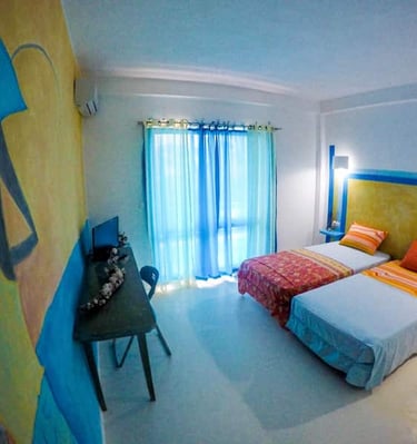 Camera doppia luminosa e accogliente presso l'Hotel Big Game Maio, Capo Verde