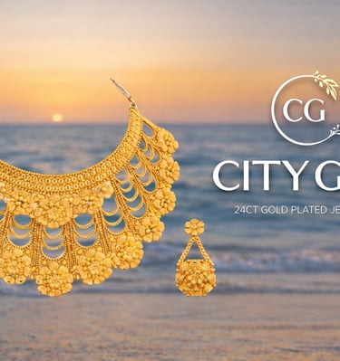 City Girl Jewellery 18Carat Gold Plated Bridal Set