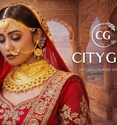 City Girl Jewellery 18Carat Gold Plated Bridal Set