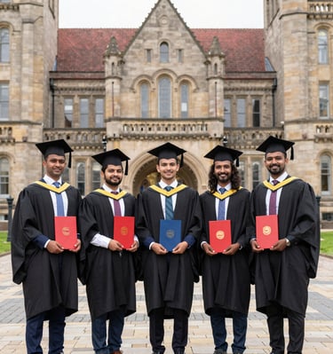 Indian students enjoying a cultural event on campus, showcasing diversity and friendship.