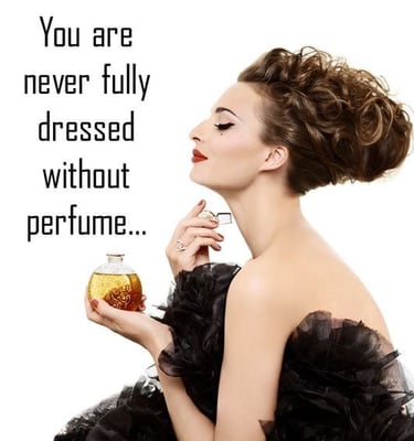 elegant white woman with updo and perfume