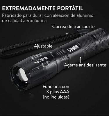 linterna led a pilas linterna con pilas