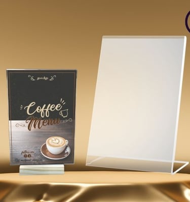 Acrylic display toppers L type and T type
