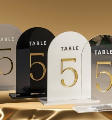 Acrylic Table number Table 5