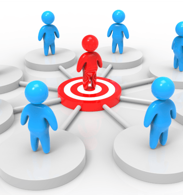 a group of people standing around a target target