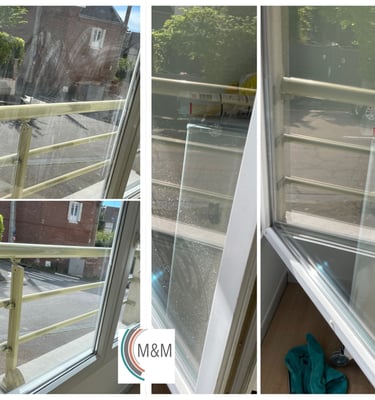 avant apres nettoyage de fenetres encrassé chez particulier m&m services pro rouen