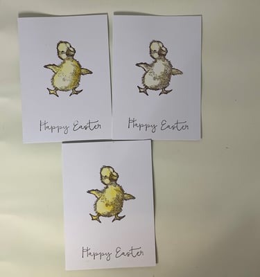 Watercolor Duckling Easter Cards