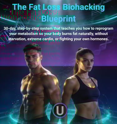 Fit man and woman in a fat loss biohacking blueprint guide for metabolism reprogramming.